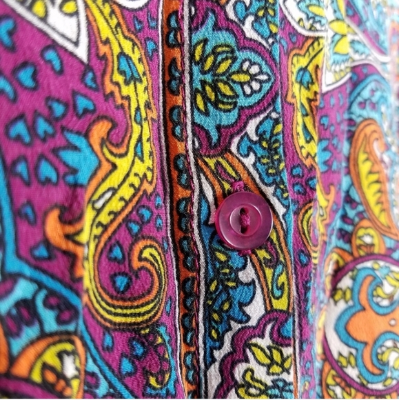 Elorie Silk Paisley Long Sleeve Button up Blouse - Picture 5 of 8